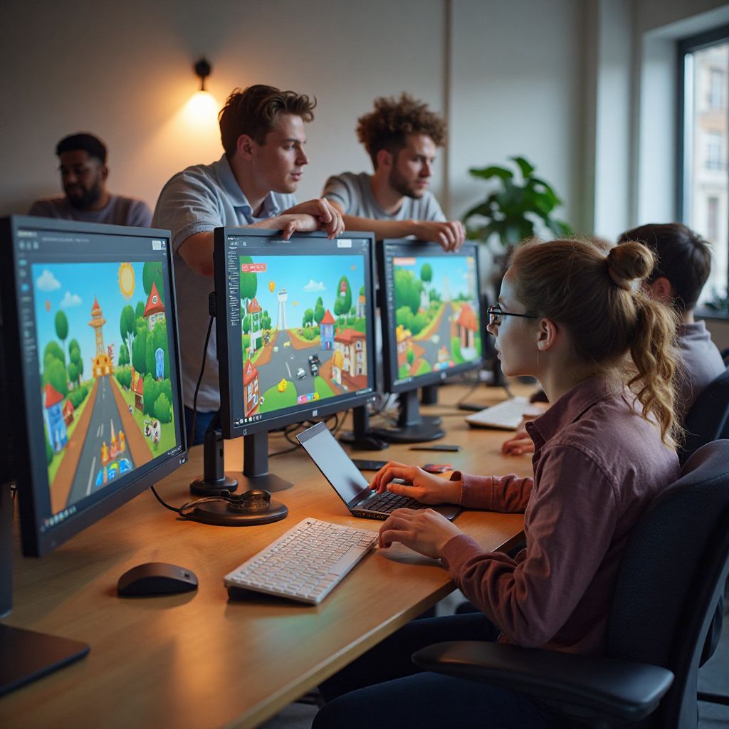 KidPlay team working on game development